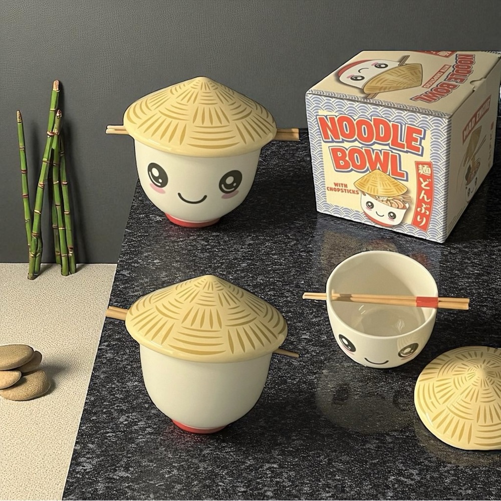 NEW Mad Engine Noodle Bowl with Lid & Chopsticks New In Box